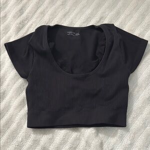Black Ribbed Women's Top